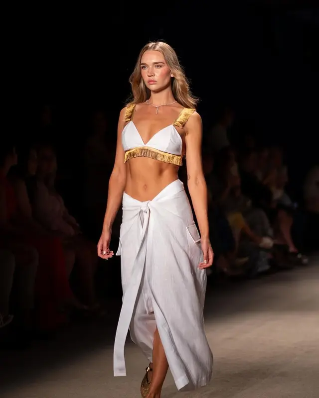 Runway makeup for a swimwear show